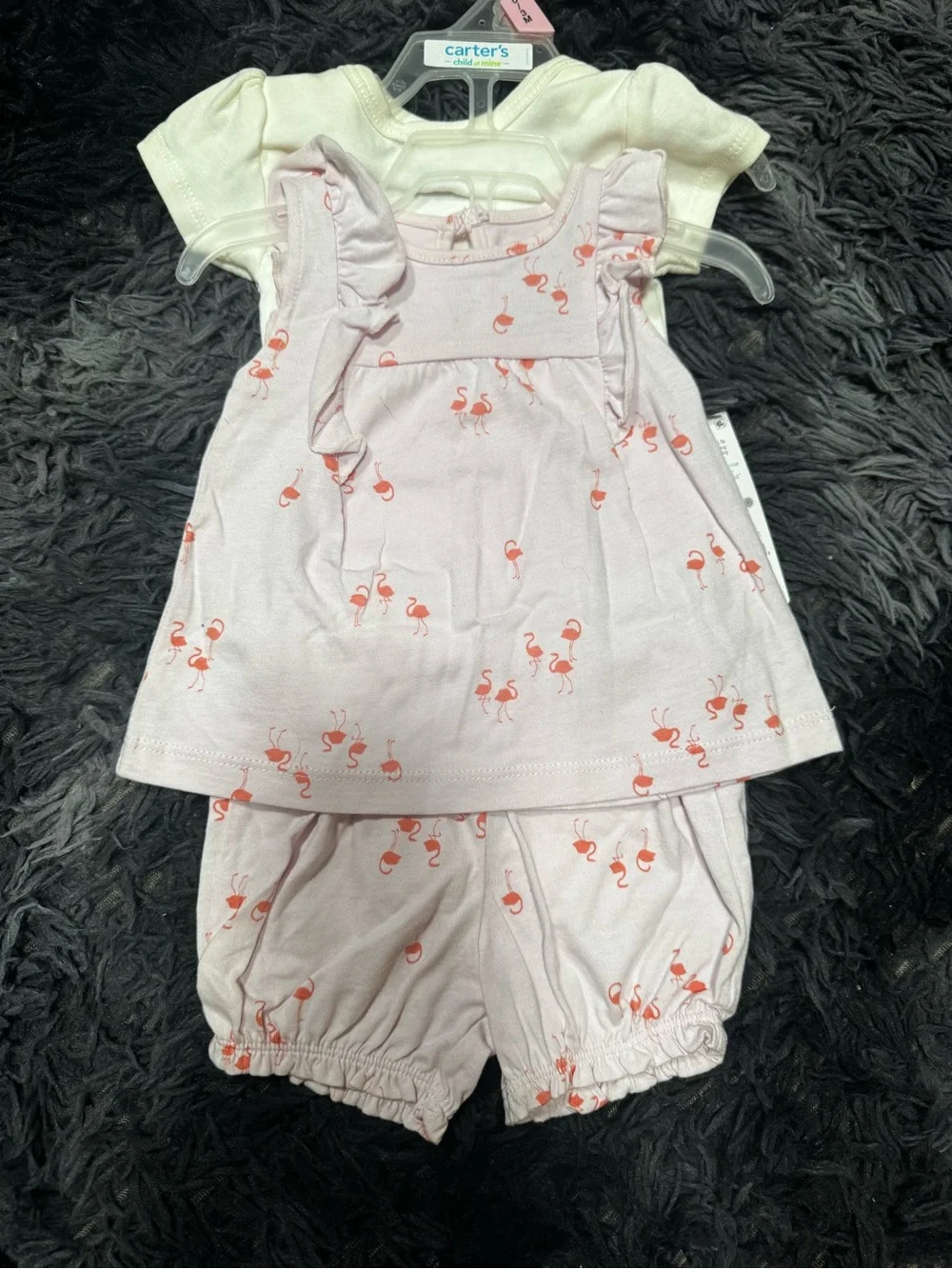 Carter’s Cream & Pink Flamingo Baby One-Piece Set - 2-Pack